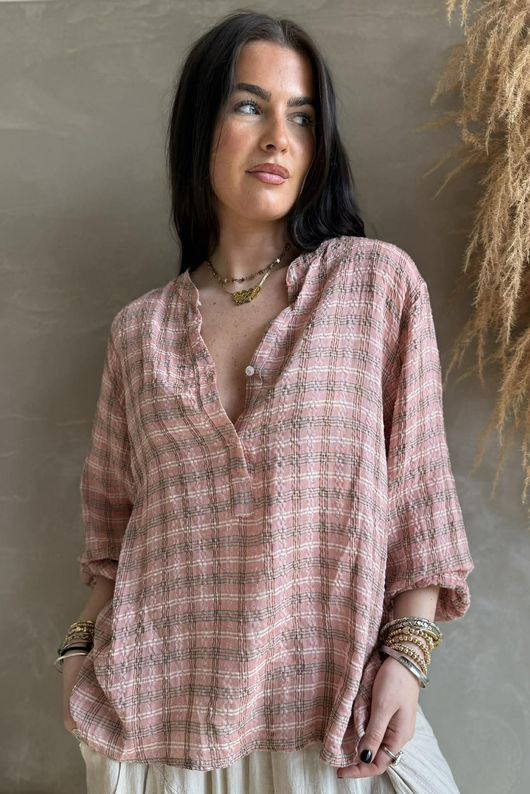 Greta Check Hugh Shirt Sundown